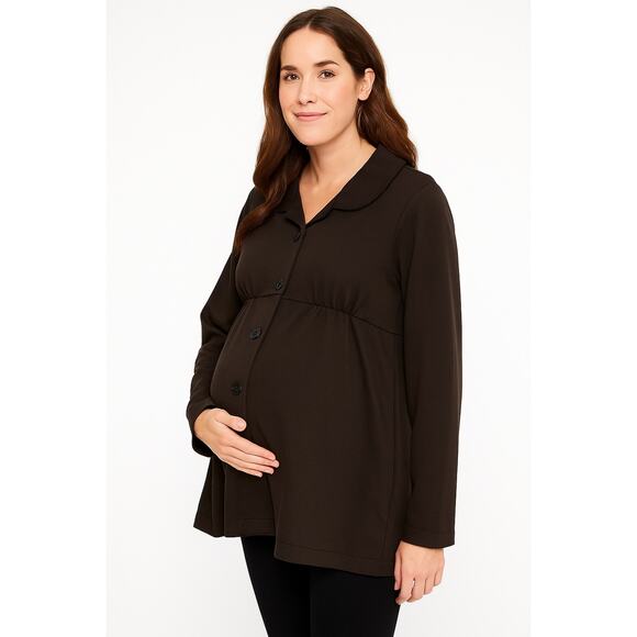 Motherhood Maternity Black Empire Waist Button Front Top Size XL - Picture 1 of 5